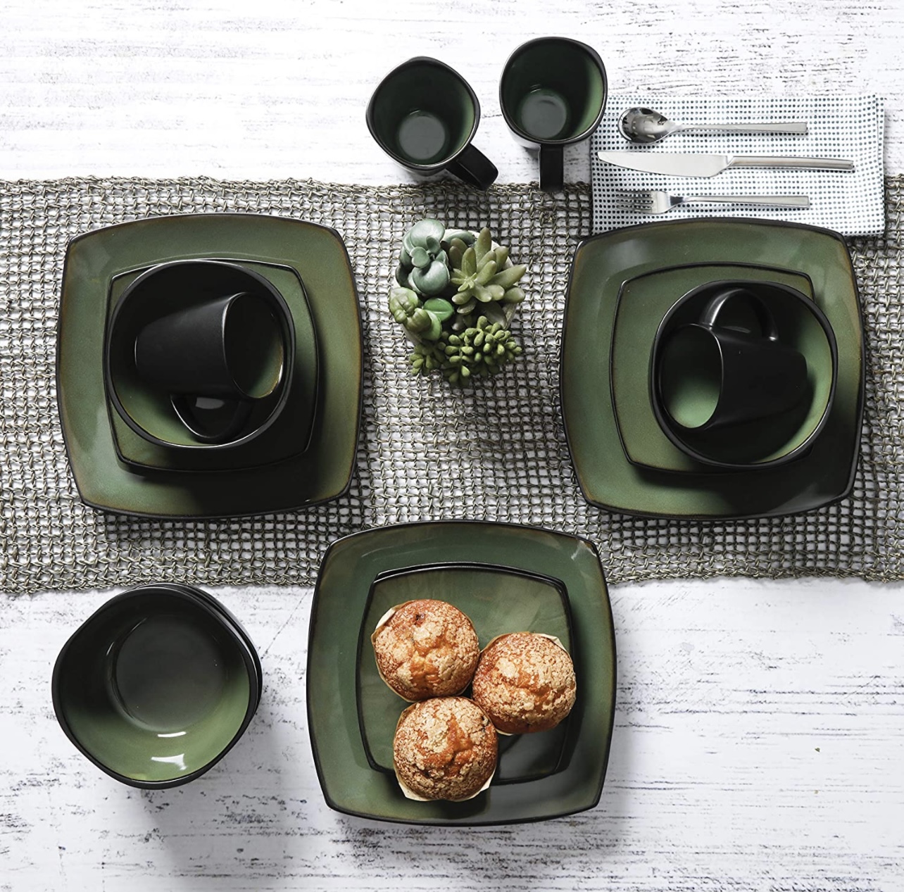 Matte Black Gibson 32 Piece Dinnerware Set Vajilla Moderna Gibson