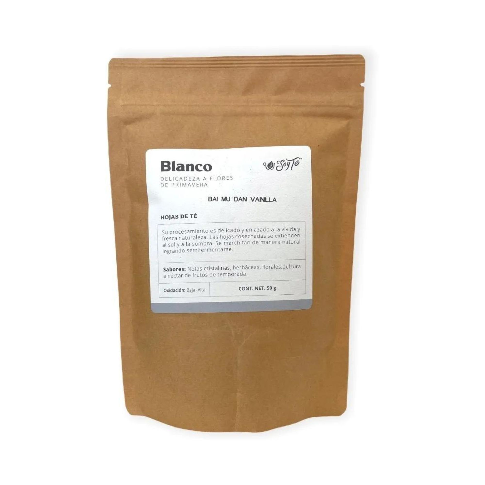 Té Bai Mu Dan Vainilla 50g Soy Té