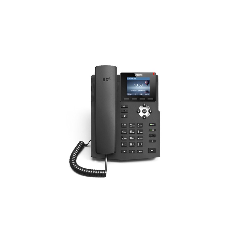 Teléfono IP Fanvil PoE con Pantalla 2.4 Alámbrico, 4 Líneas