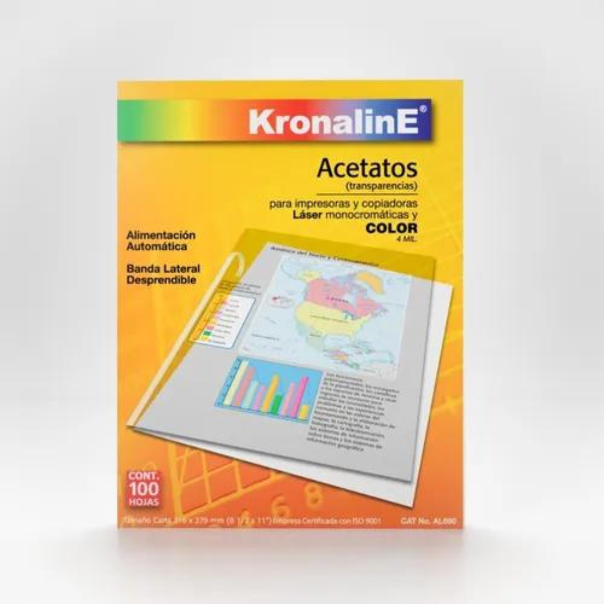 Pelicula Acetato Kronaline Laser Impresora Toner 100 Hojas Carta Al690 