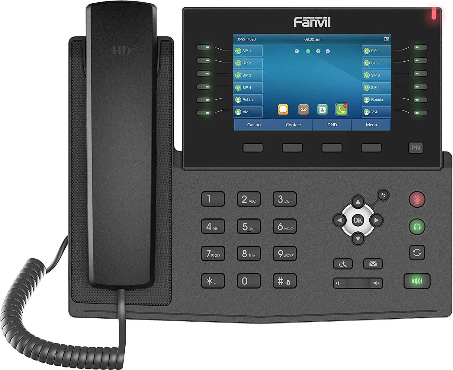 Teléfono IP Fanvil con Pantalla LCD 5 PX  20 Líneas, Altavoz