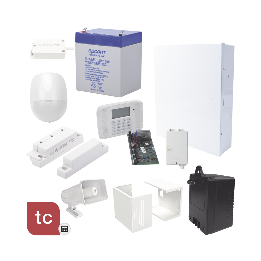 Kit de Panel de Alarma Cableado con Comunicador GSM y un Año de Servicio Total Connect. 