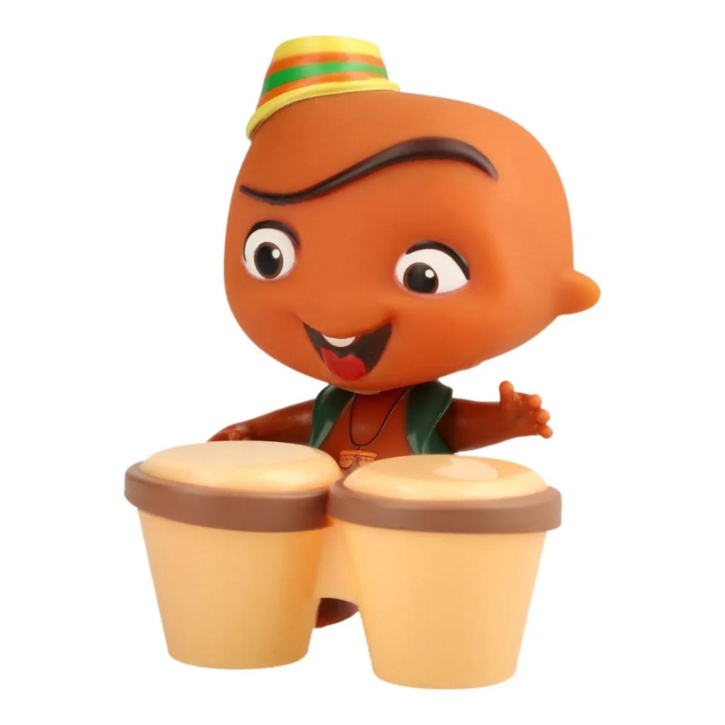 Mini Beat Power Rockers Figura Carlos 10 cm + Accesorio Instrumento Musical 