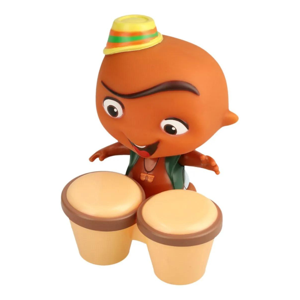 Mini Beat Power Rockers Figura Carlos 10 cm + Accesorio Instrumento Musical 