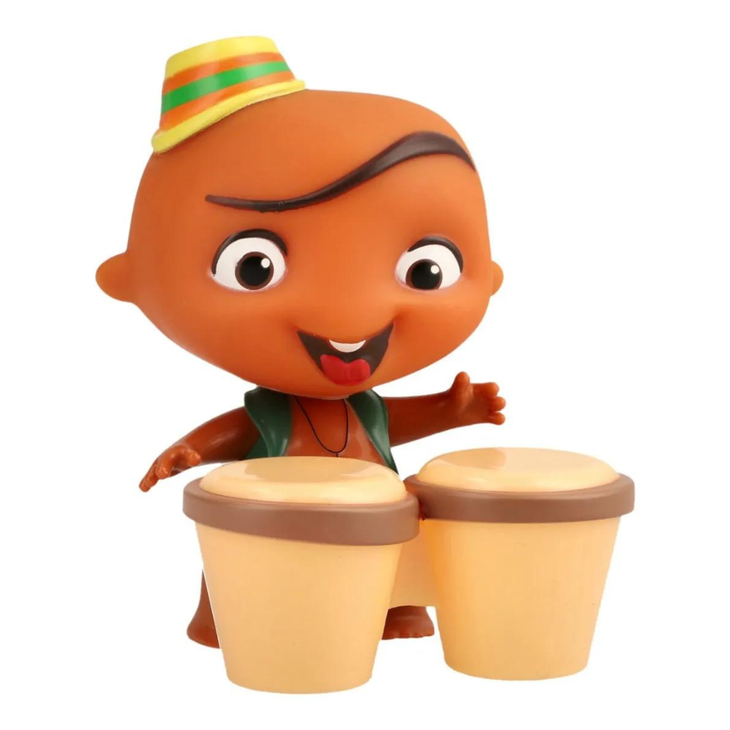 Mini Beat Power Rockers Figura Carlos 10 cm + Accesorio Instrumento Musical 