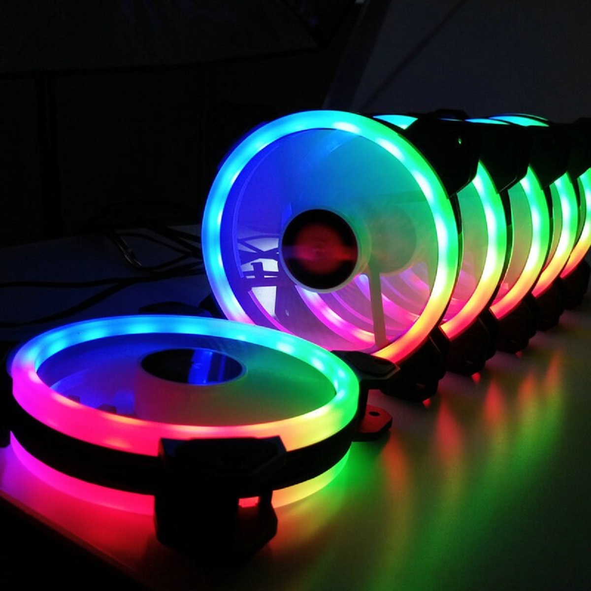 3 Ventiladores Gamer Para Cpu Con Luz LED RGB.