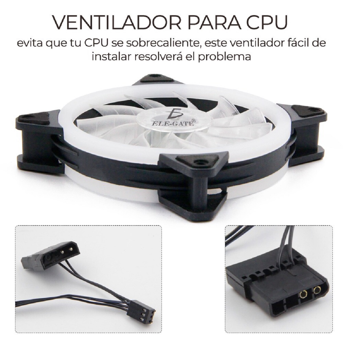 3 Ventiladores Gamer Para Cpu Con Luz LED RGB.