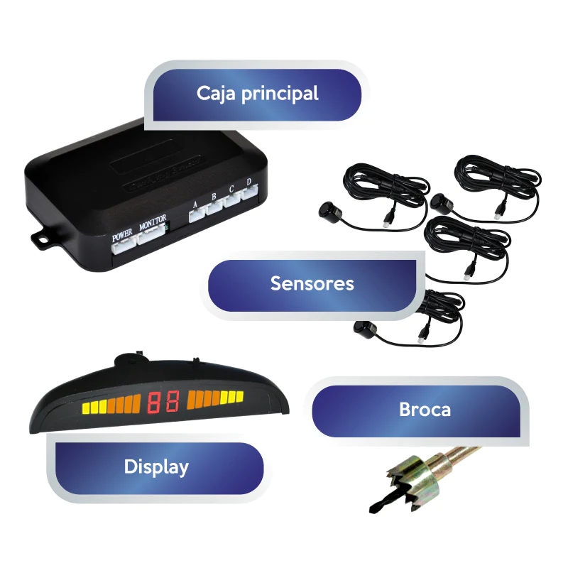 Kit De Camara Retrovisor para Auto con Luz Trasera Led para Indicar Frenado y Sensor de Movimiento / Master / KITSECURITYCAR
