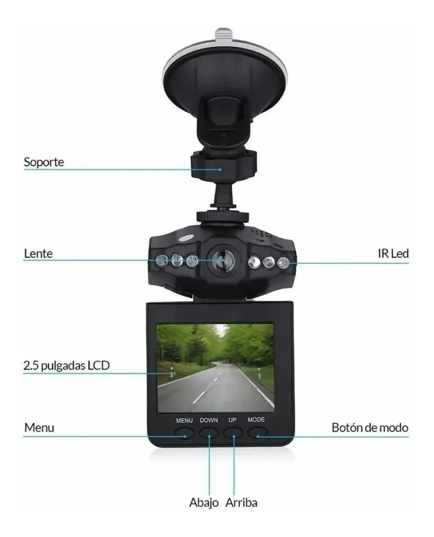 Kit De Camara Retrovisor para Auto con Luz Trasera Led para Indicar Frenado y Sensor de Movimiento / Master / KITSECURITYCAR