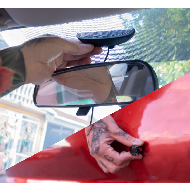 Kit De Camara Retrovisor para Auto con Luz Trasera Led para Indicar Frenado y Sensor de Movimiento / Master / KITSECURITYCAR