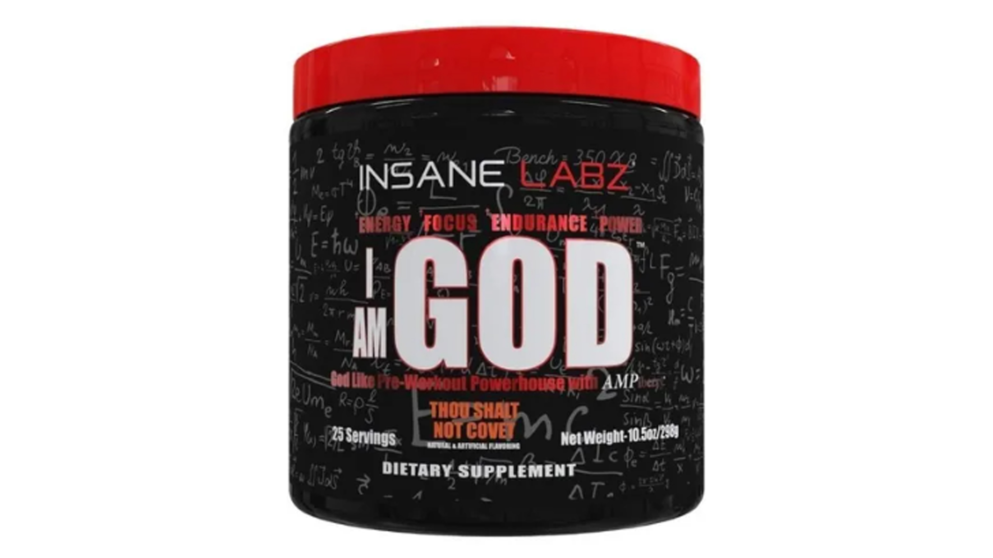 Pre Entreno I Am God Insane Labz 25 Ser Pre Entrenador Polvo sabor Thou Shalt Not Covet