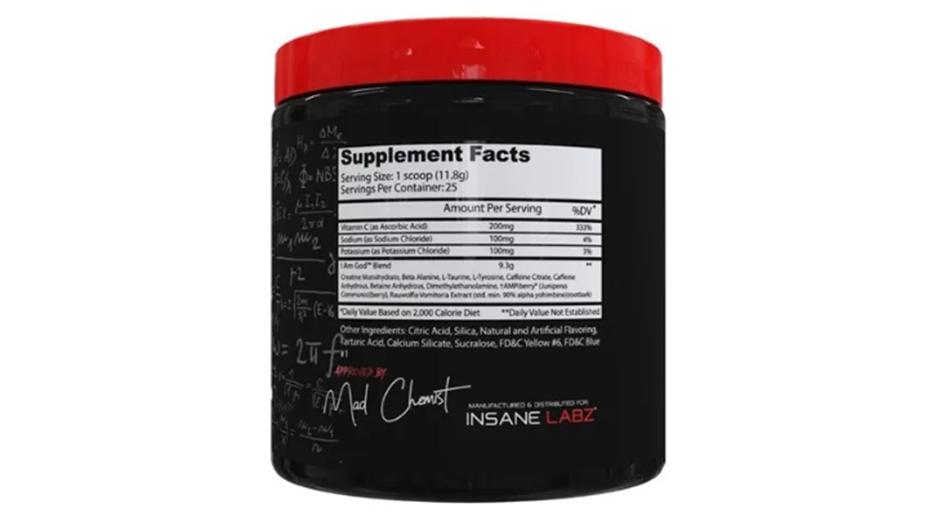 Pre Entreno I Am God Insane Labz 25 Ser Pre Entrenador Polvo sabor Thou Shalt Not Covet