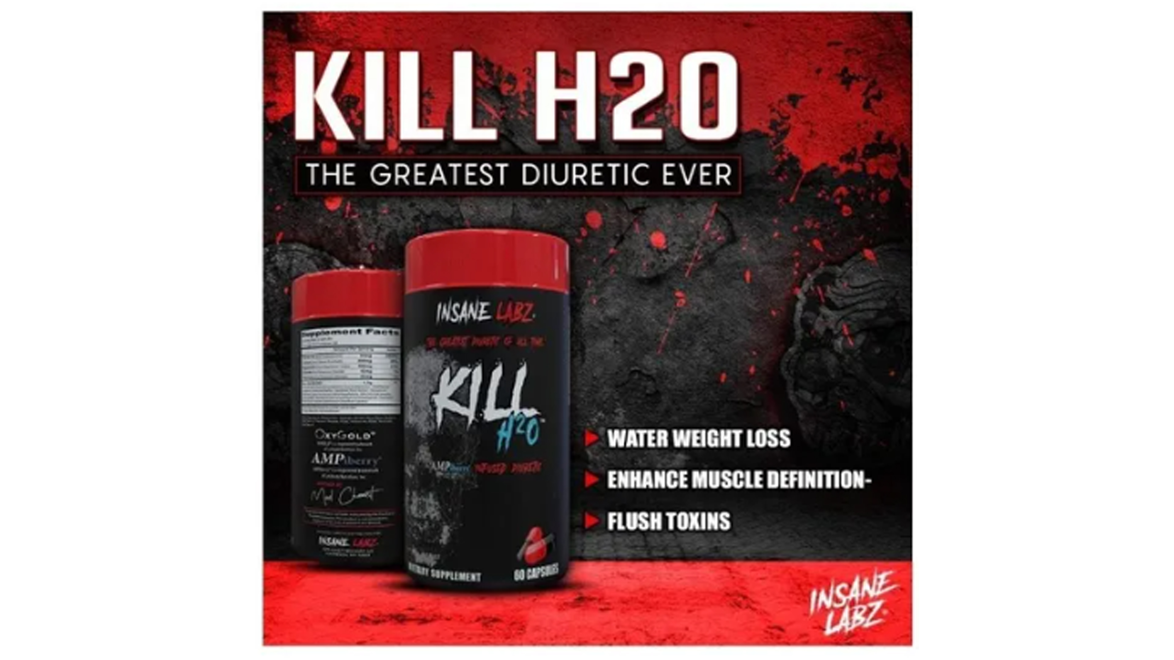 Diurético Kill H20 Insane Labz 60 Caps 0 Retención