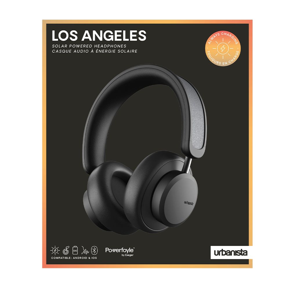 Audífonos Over Ear Inalámbricos ANC Con Panel Solar Los Ángeles Urbanista Color Negro