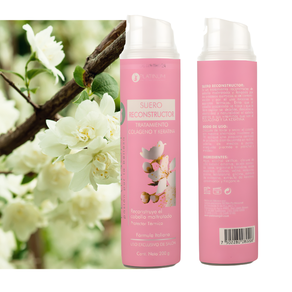 Tratamiento Platinum Suero Reconstructor Colágeno Keratina paquete 12 piezas 