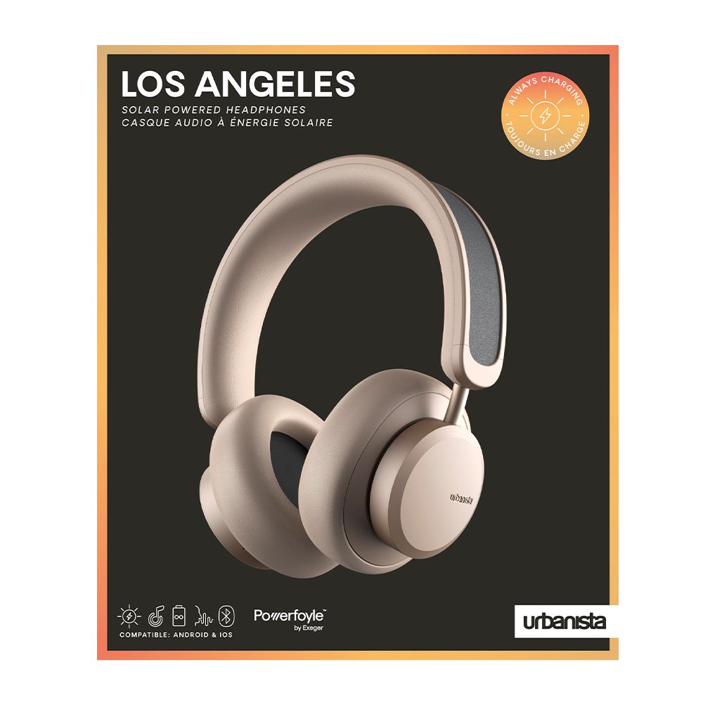 Audífonos Over Ear Inalámbricos ANC Con Panel Solar Los Ángeles Urbanista Color Rosa Gold 