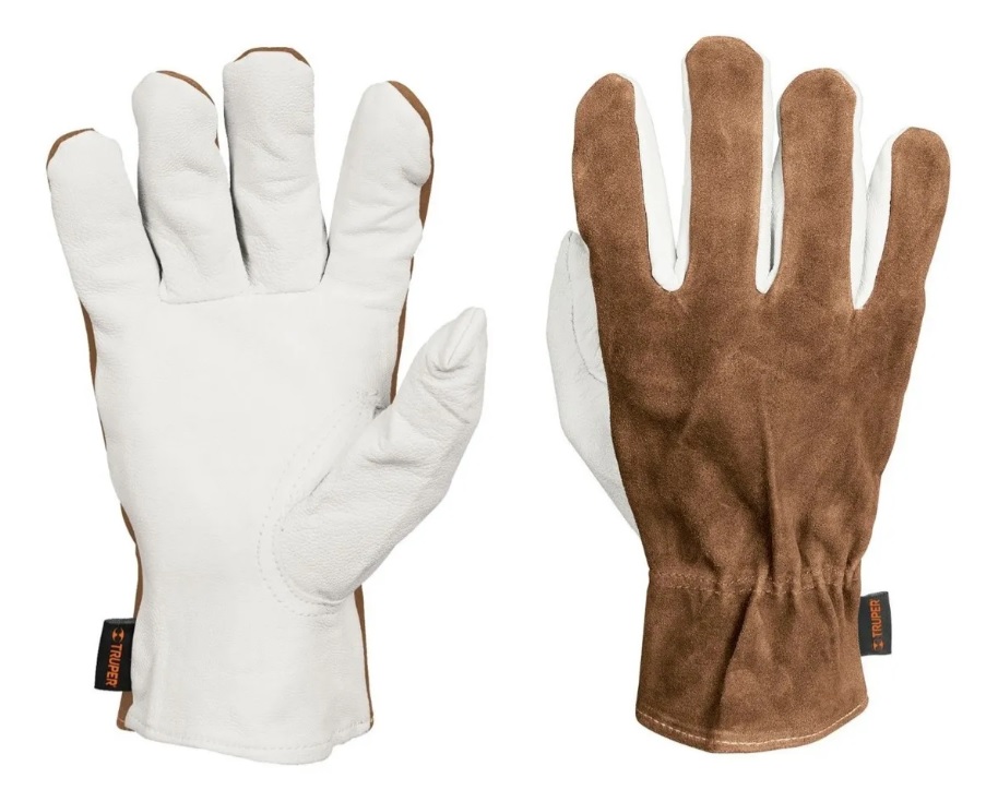Guantes de piel de cabra con dorso de carnaza, Truper 14288