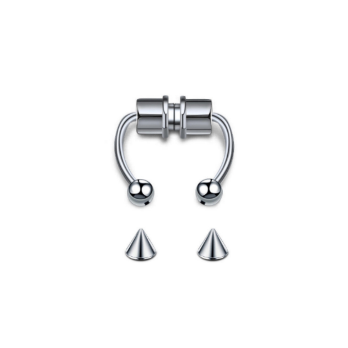 Piercing Falso Septum Nariz Magnético Sin Perforacion Puntas Intercambiables