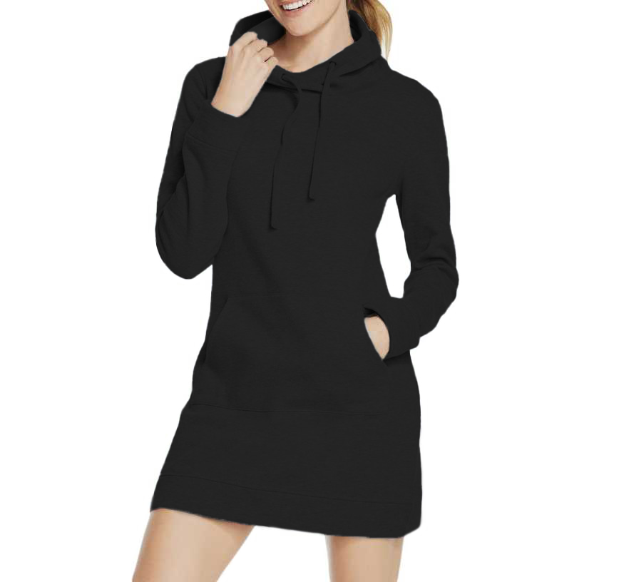 Sudadera vestido casual de moda dama mujer xally 21D capucha hoodie manga  larga bolsa cangurera elástico en la cintura