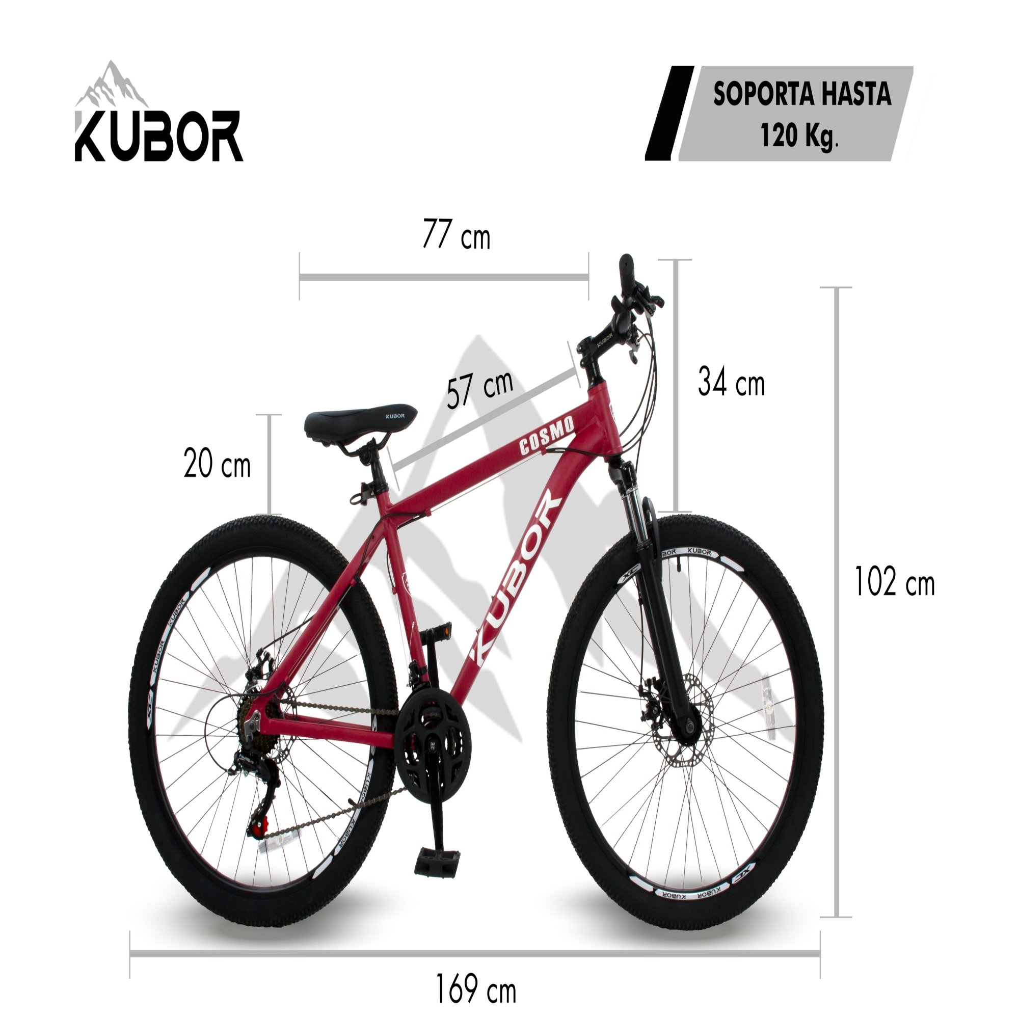 Bicicleta De Montaña Aluminio Rodada 26 21 Velocidades Kubor