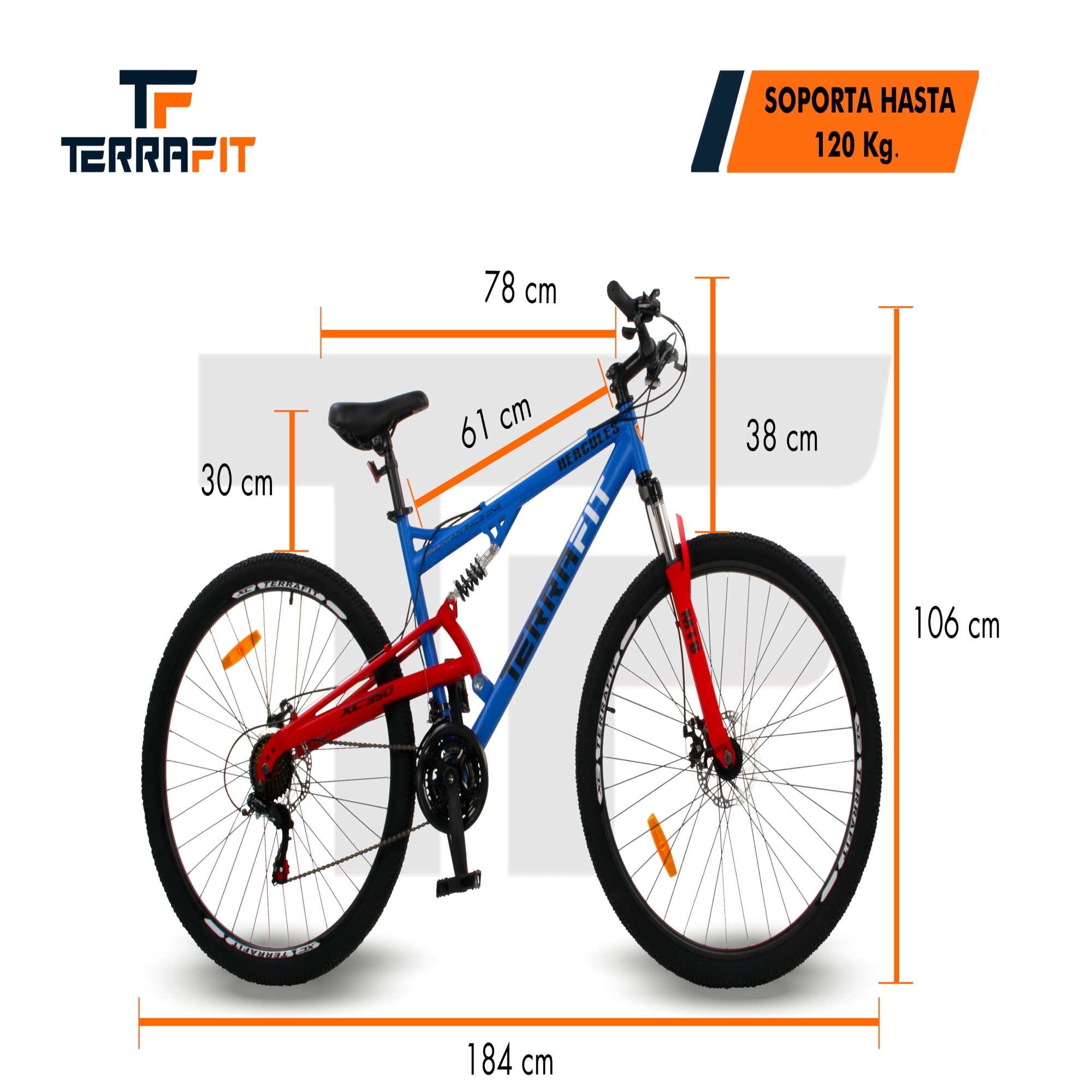 Bicicleta Montaña Doble Suspensión Rodada 29 21 Vel Terrafit