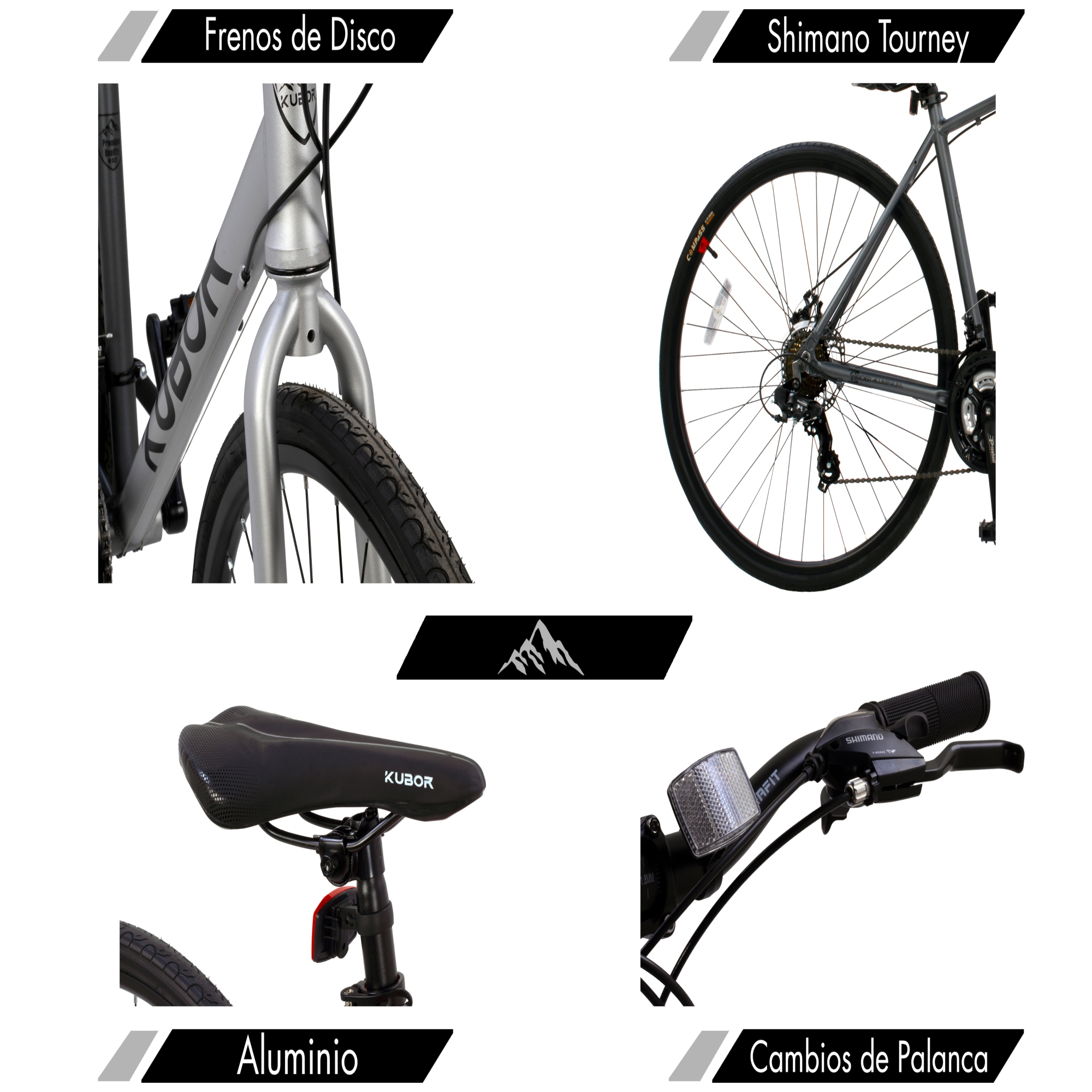 Bicicleta Hibrida Montaña Ruta Urbana R 700 Kubor Aluminio