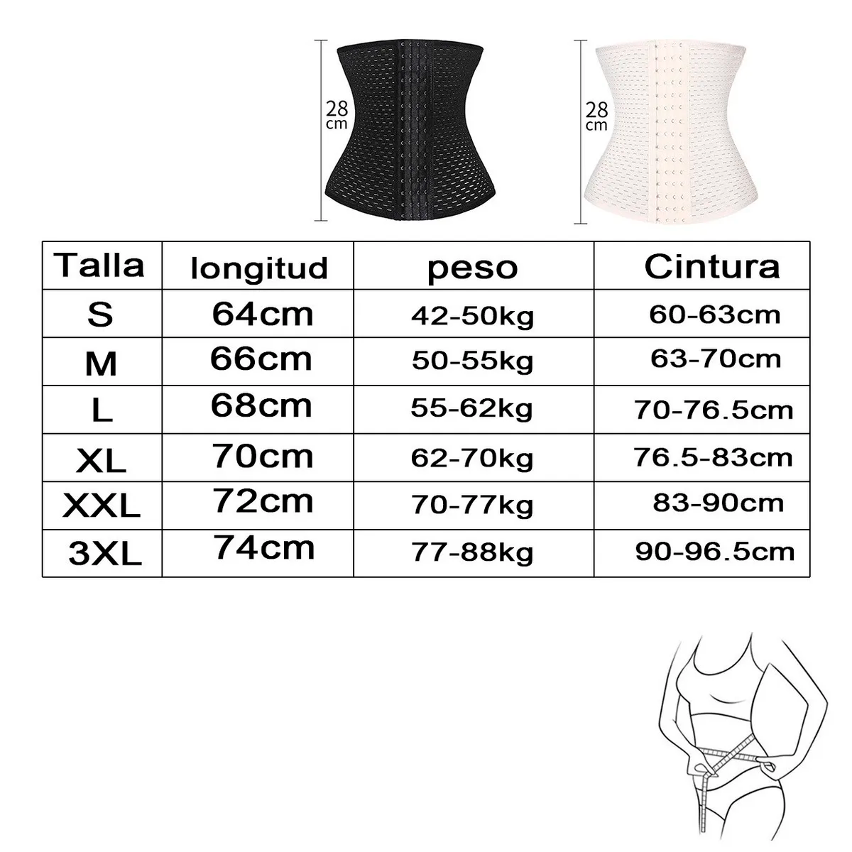 Faja Cinturilla Colombiana Corset Reductor Lenceria Femenina Color Beige