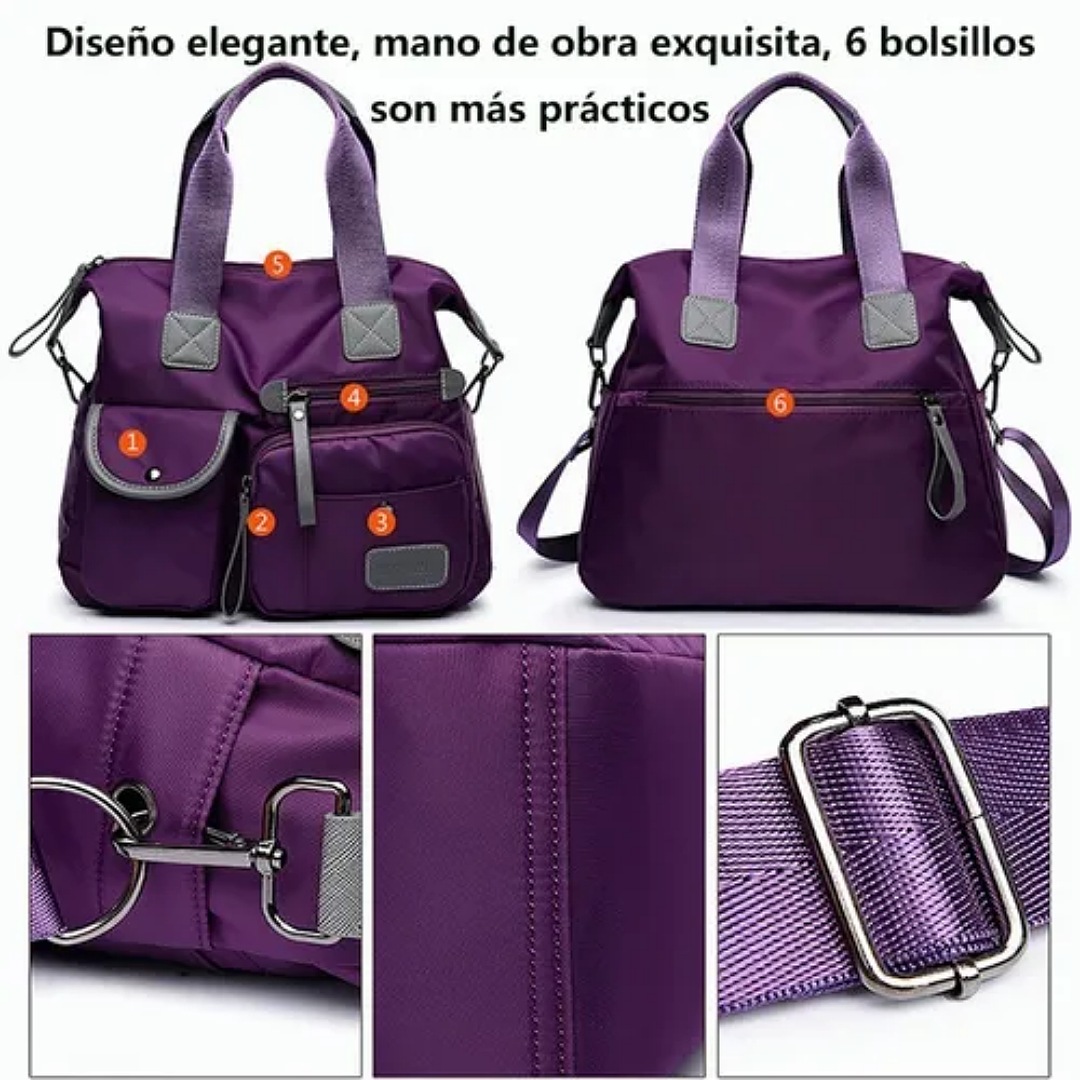 Bolso Bandolera Impermeable Con Bolsillos Para Mujer