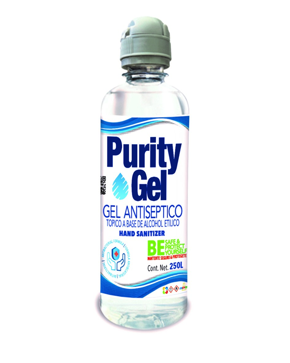 Gel Antibacterial Para Manos 250ml Purity Gel Mayoreo 24pzas