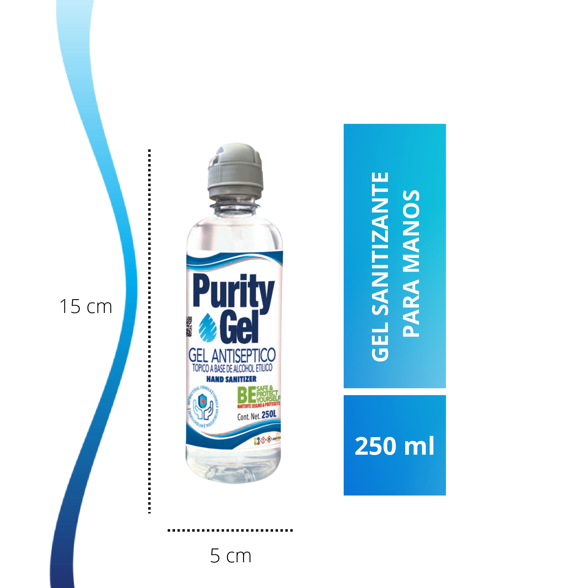 Gel Antibacterial Para Manos 250ml Purity Gel Mayoreo 24pzas
