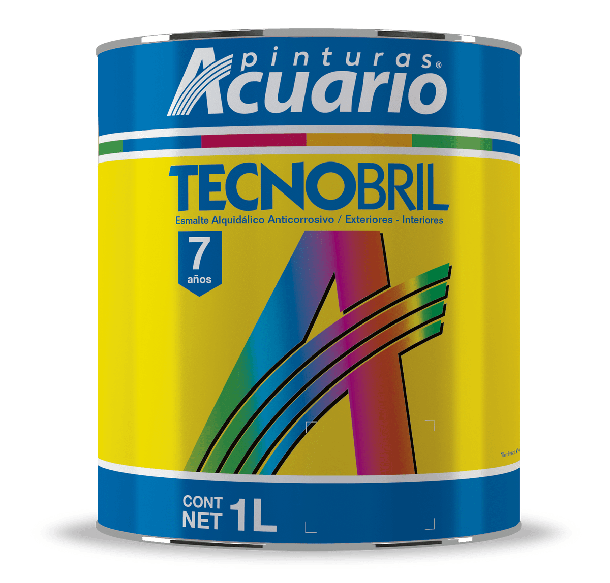 Pintura Esmalte Tecnobril Color Rojo Óxido 1 Lt Acuario EV20410