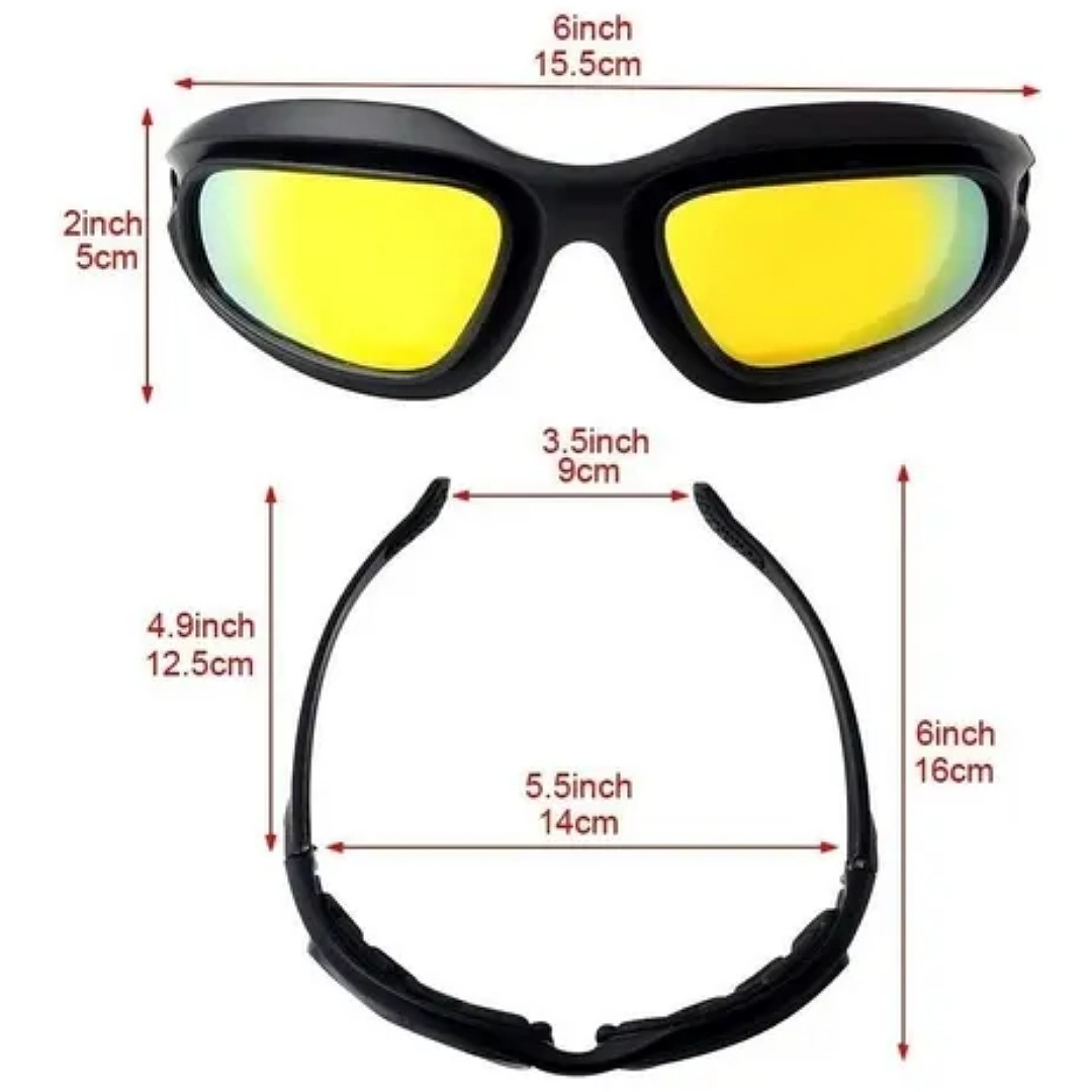 Gafas Tácticas Militares Motocicleta X7 Lentes 4mic