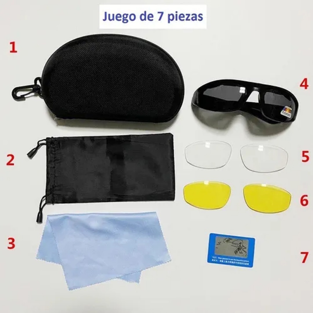 Gafas Tácticas Militares Motocicleta X7 Lentes 4mic