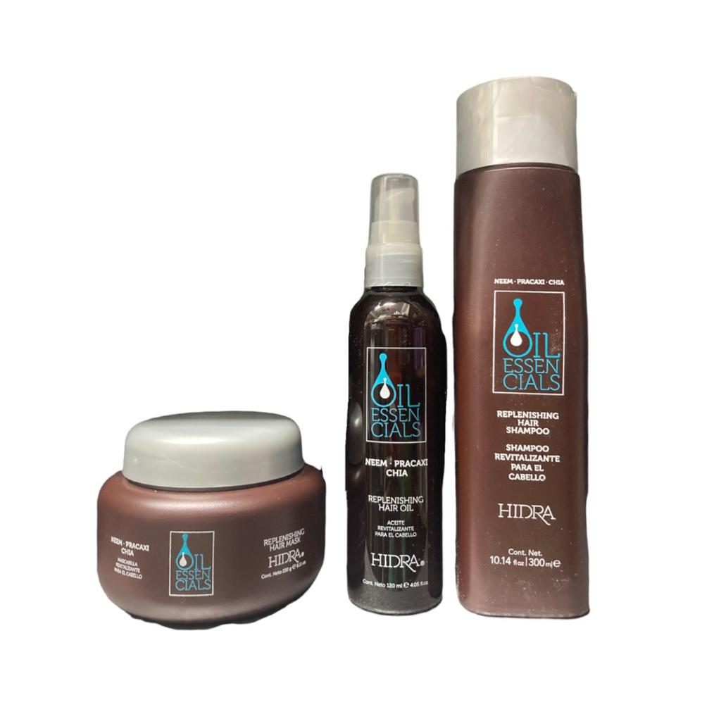 Hidracolor Kit oil essencials shampoo, mask, essencials oil