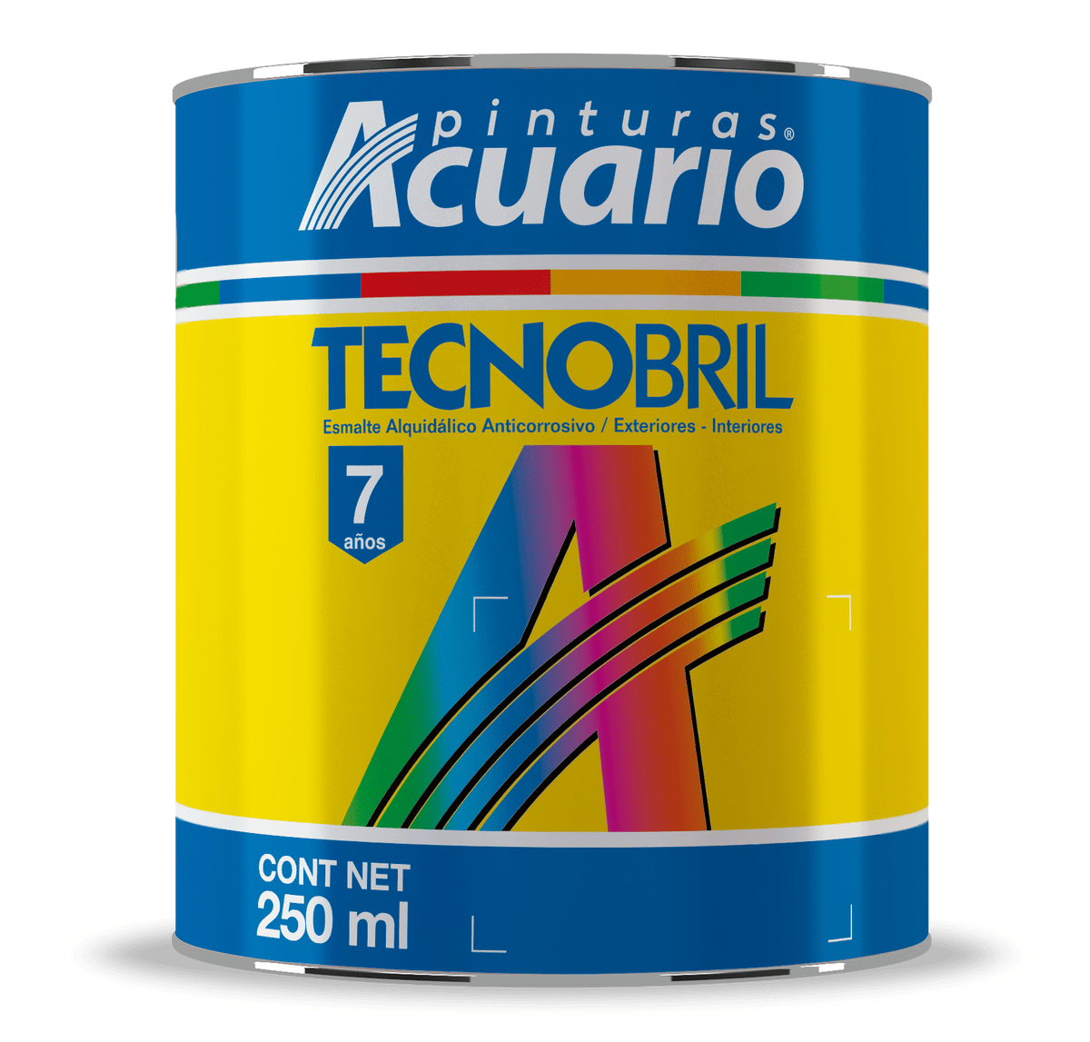 Pintura Esmalte Tecnobril Color Amarillo Cromo 250 Ml Acuario EV20602
