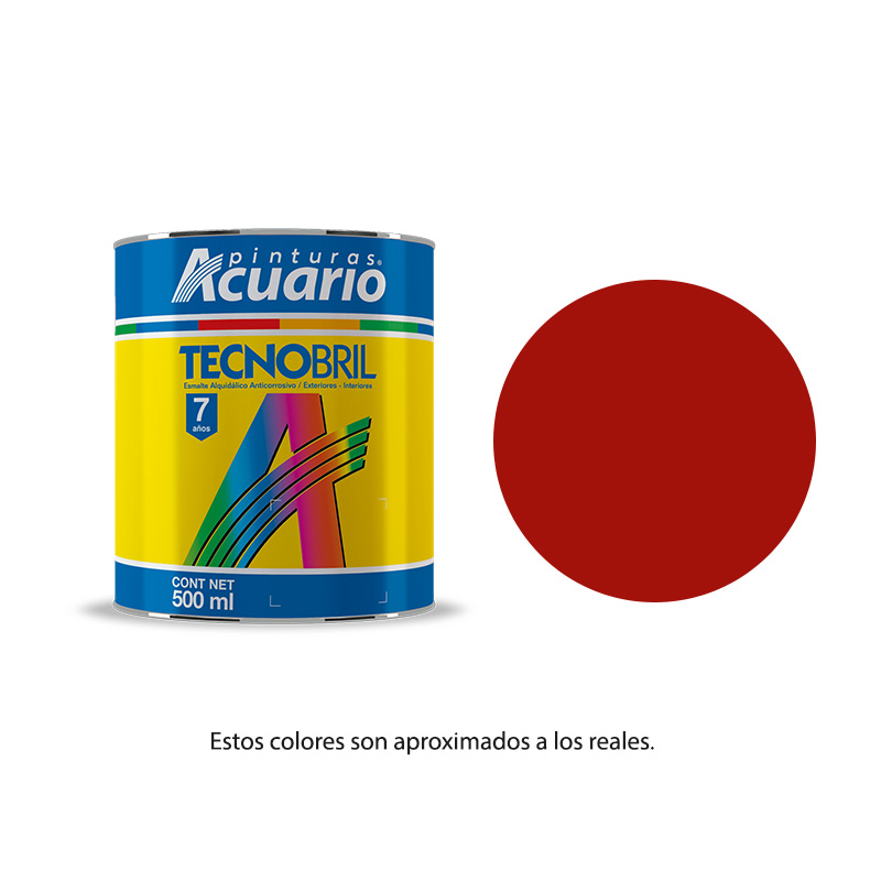 Pintura Esmalte Tecnobril Color Rojo 500 Ml Acuario EV20805