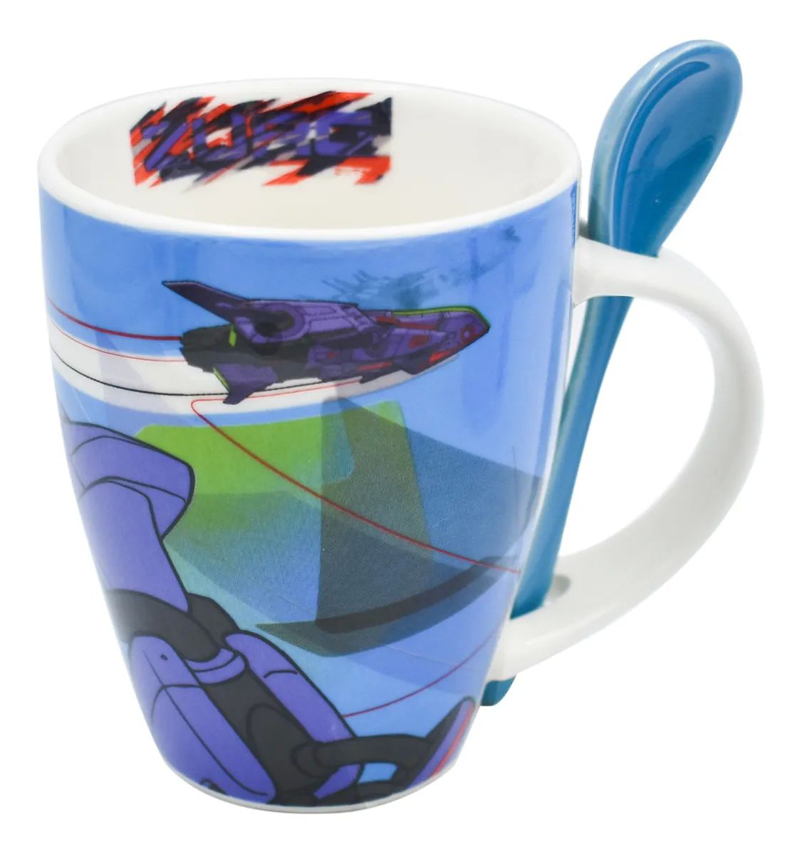 2 Tazas Para Café Disney Buzz Lightyear Porcelana C/ Cucharas Fun Kids