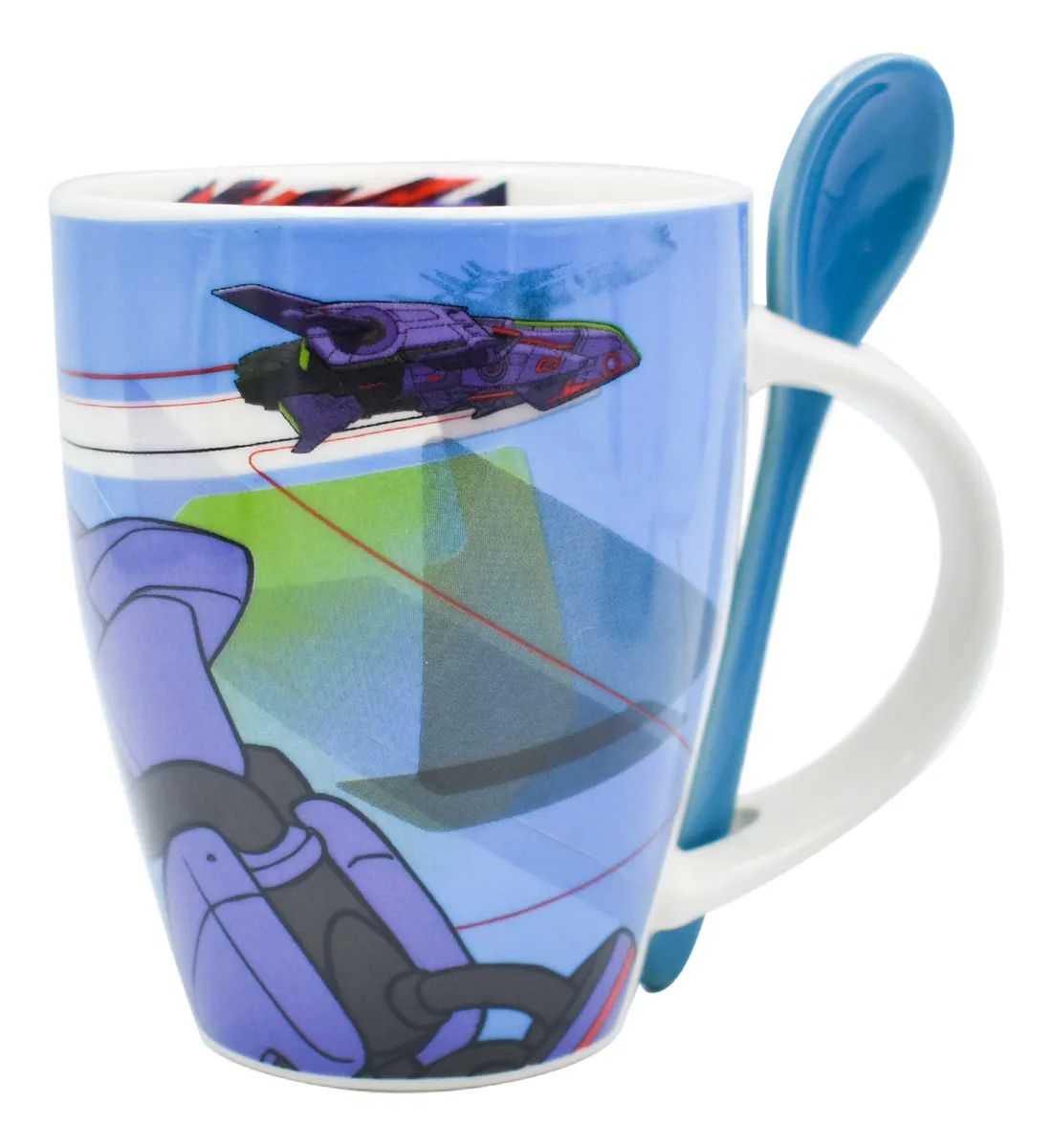 2 Tazas Para Café Disney Buzz Lightyear Porcelana C/ Cucharas Fun Kids
