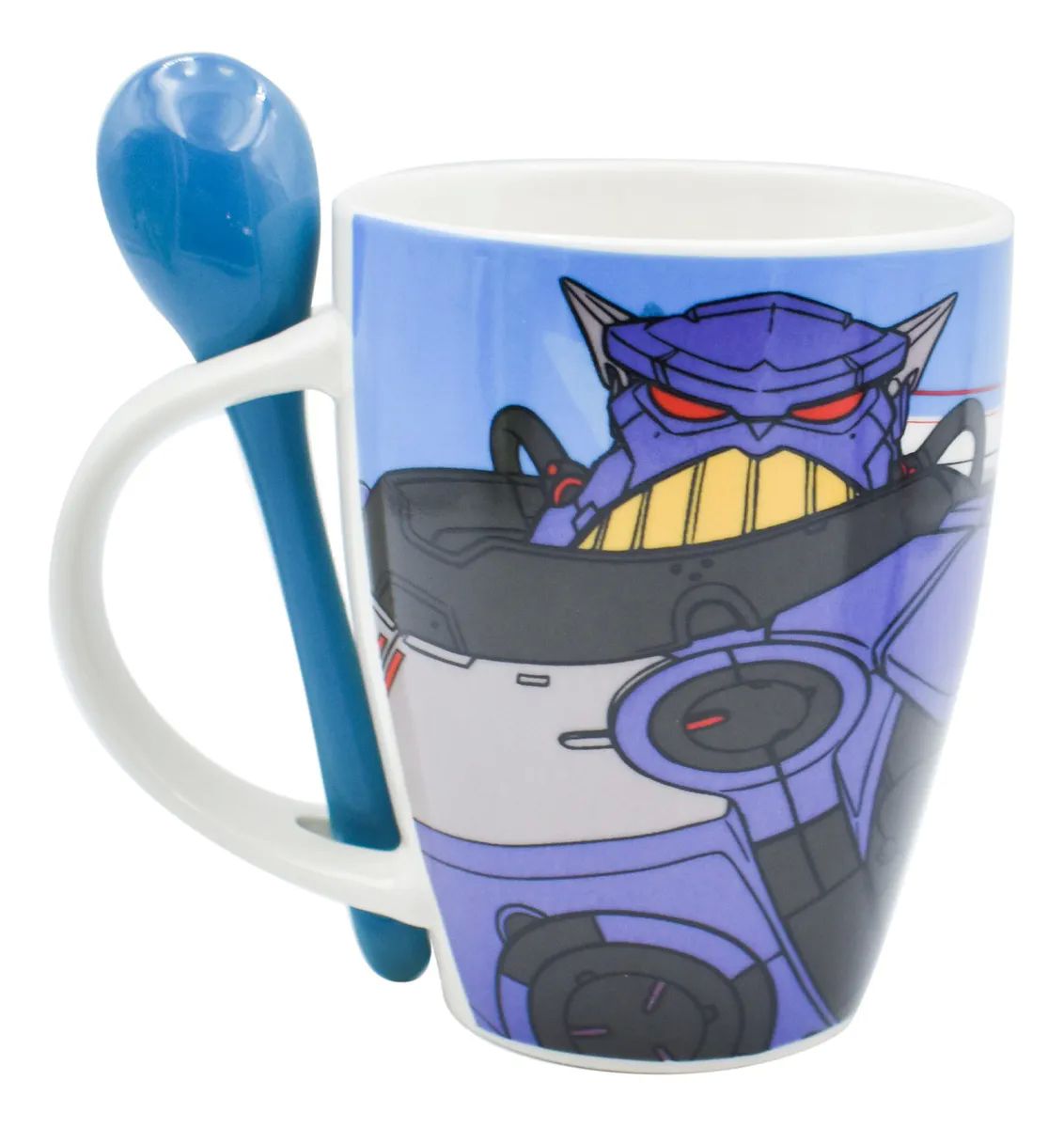 2 Tazas Para Café Disney Buzz Lightyear Porcelana C/ Cucharas Fun Kids