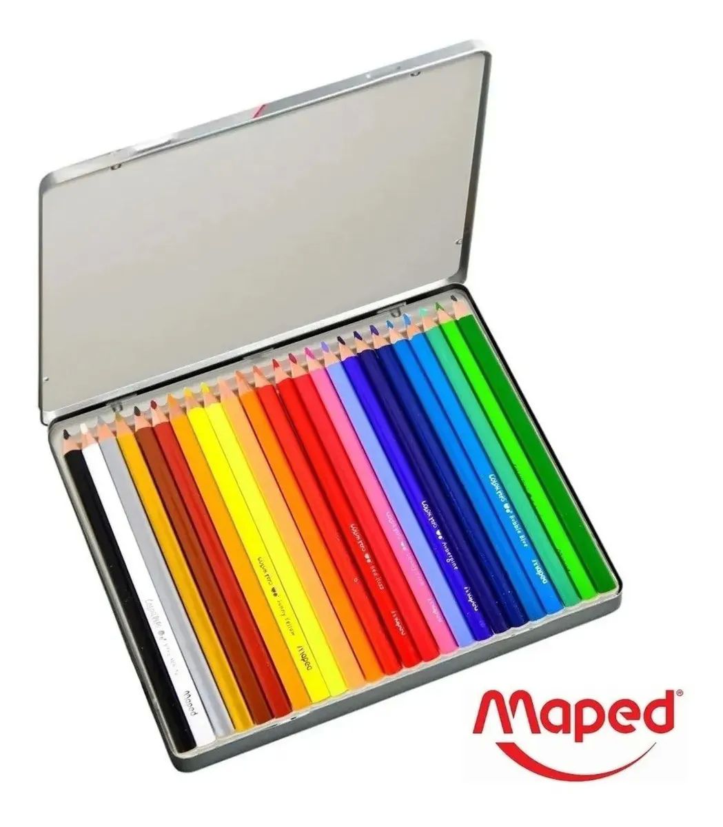 24 Lápices De Colores Maped Colorpeps Star Estuche De Metal 