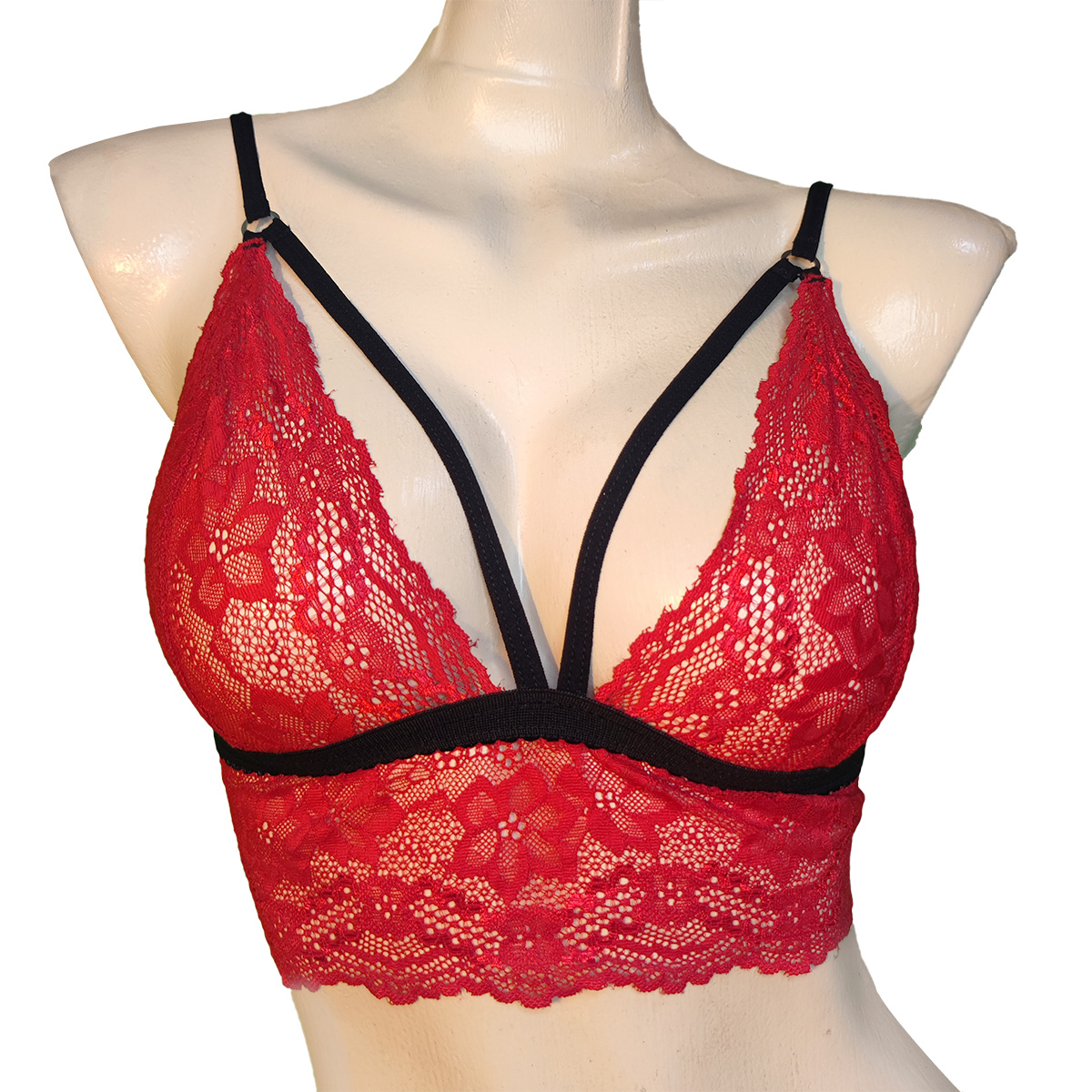 Bralette Rojo de encaje, súper sexy