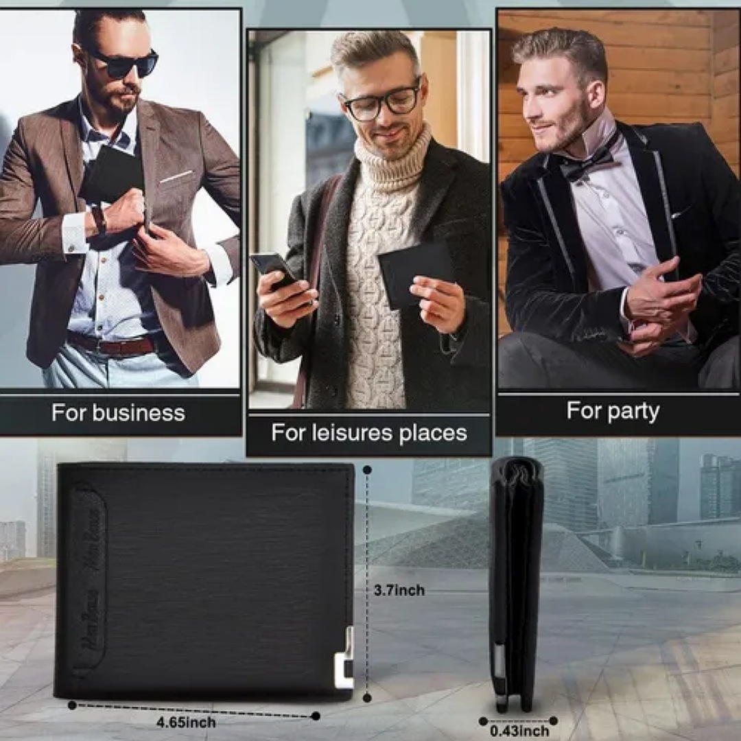 Cartera Caballero Billetera Para Hombre Cuero Con Monedero