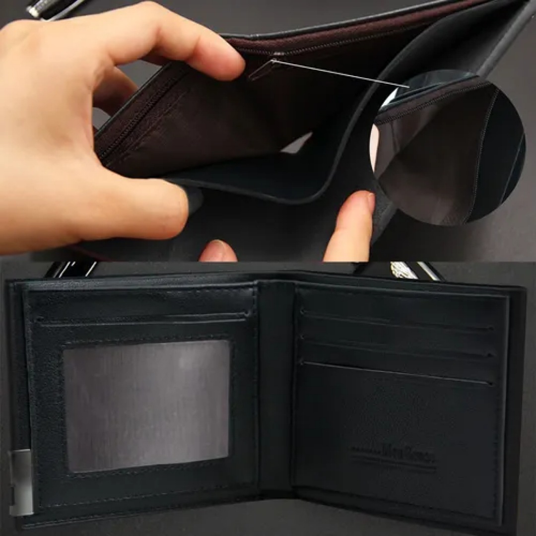 Cartera Caballero Billetera Para Hombre Cuero Con Monedero