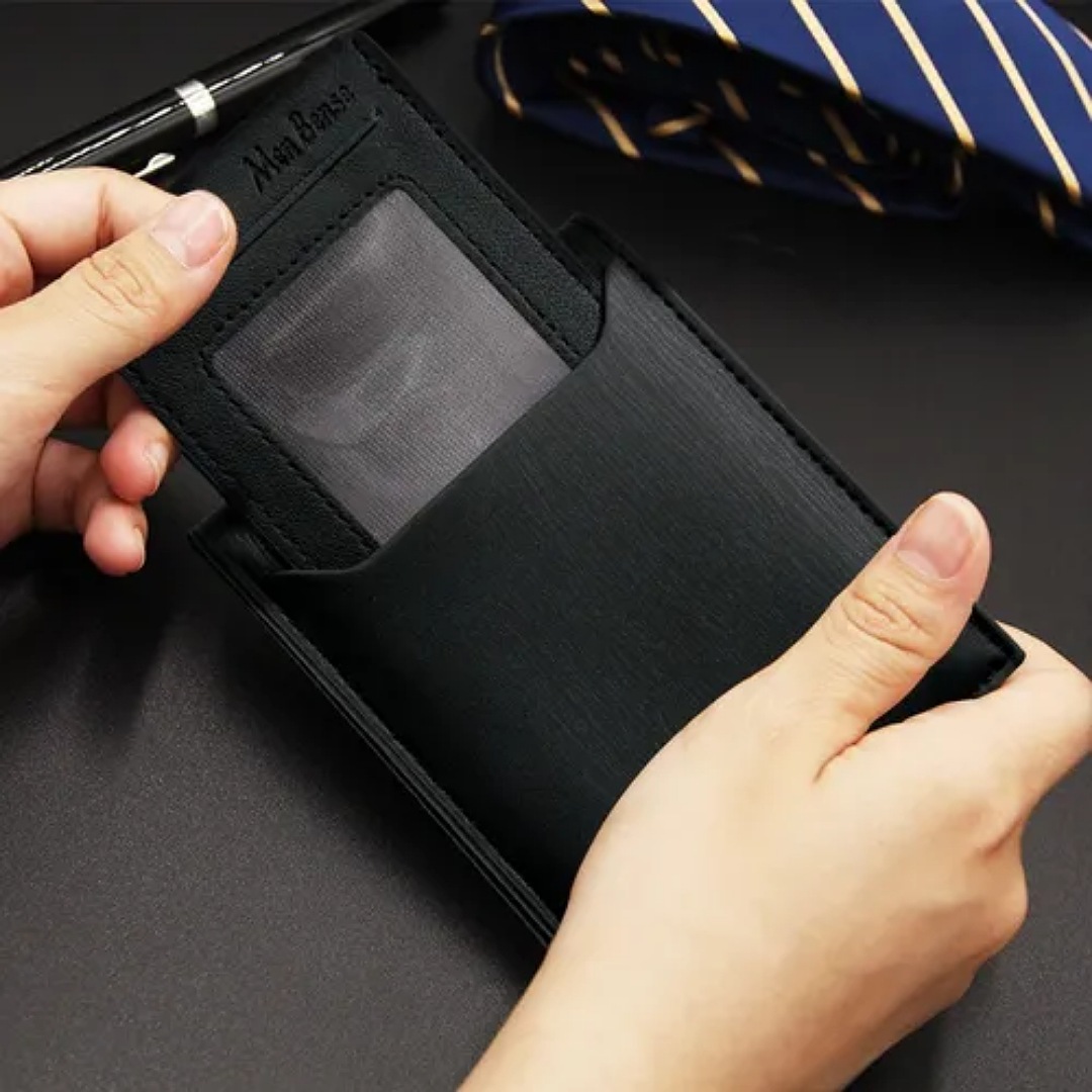 Cartera Caballero Billetera Para Hombre Cuero Con Monedero