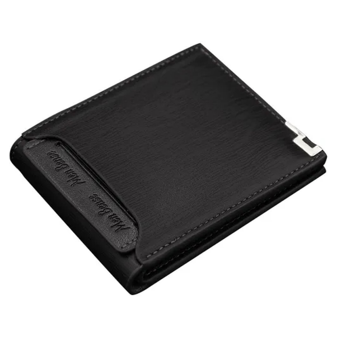 Cartera Caballero Billetera Para Hombre Cuero Con Monedero