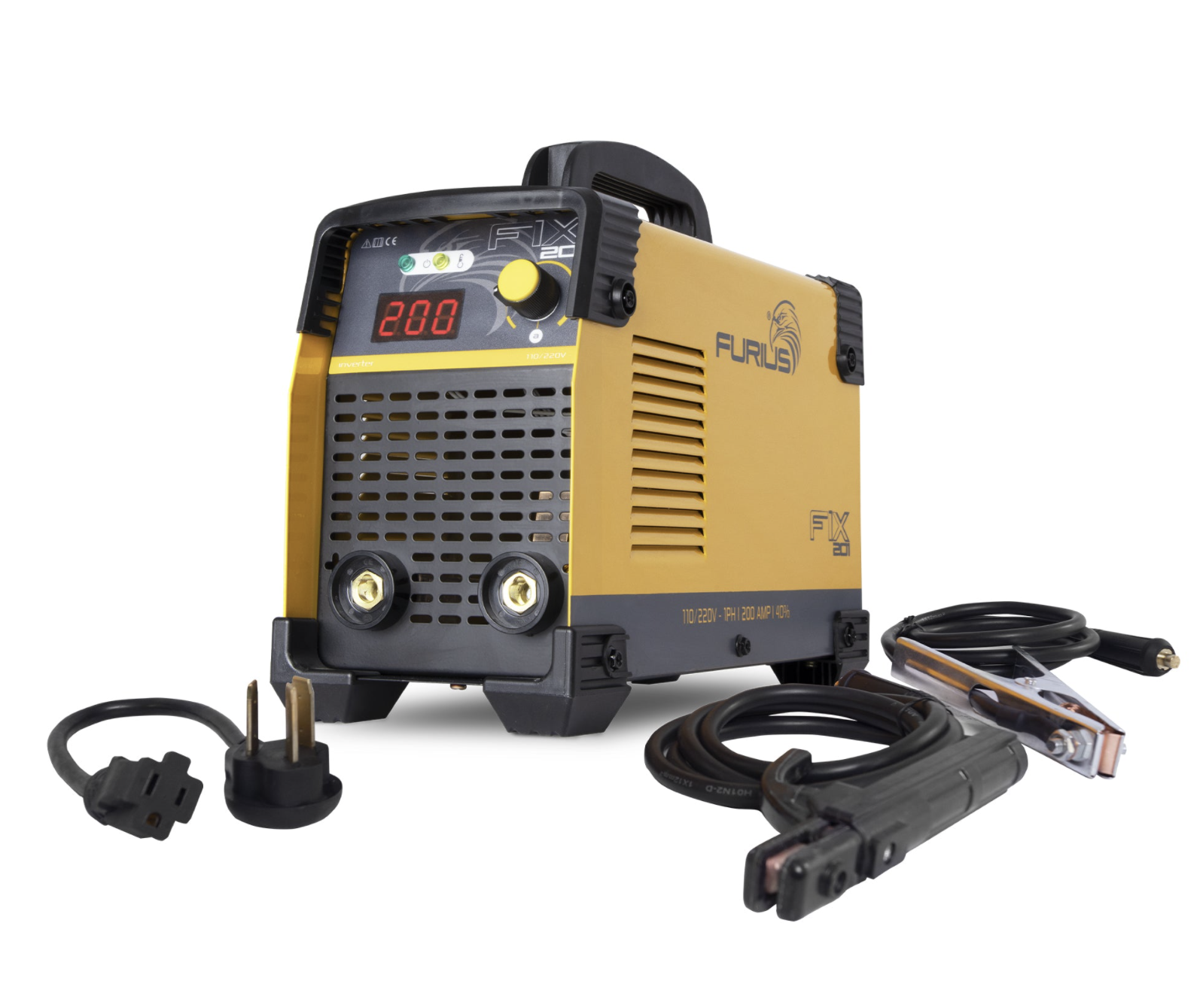 Soldadora Inverter Furius Fix 201 Amarilla Y Negra 50hz/60hz 110v/220v