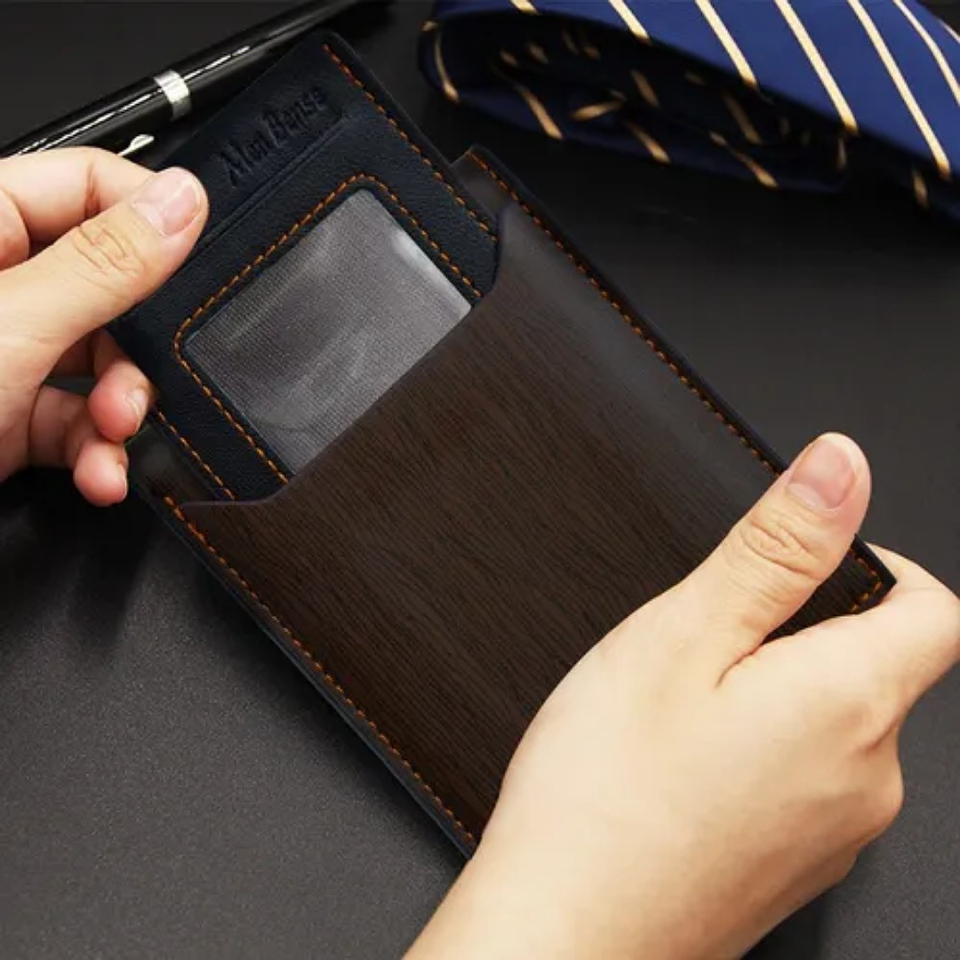 Cartera Caballero Billetera Para Hombre Cuero Con Monedero