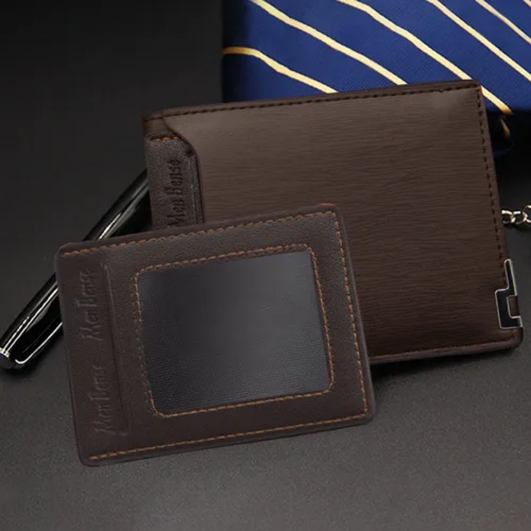 Cartera Caballero Billetera Para Hombre Cuero Con Monedero