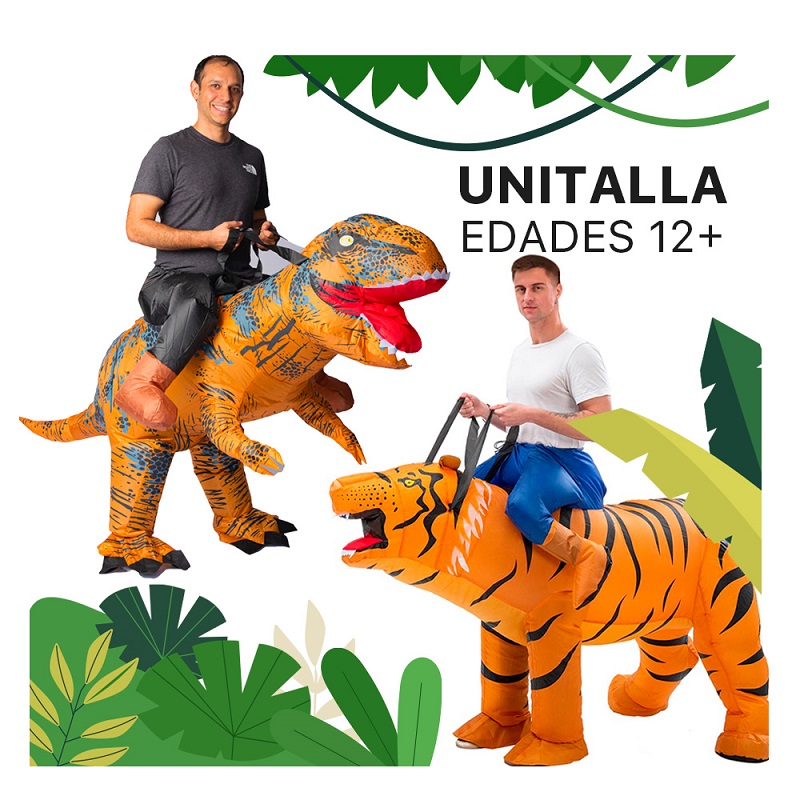 Disfraz Inflable tipo Montar Tigre  Halloween Adulto Unitalla Talla 12+ años
