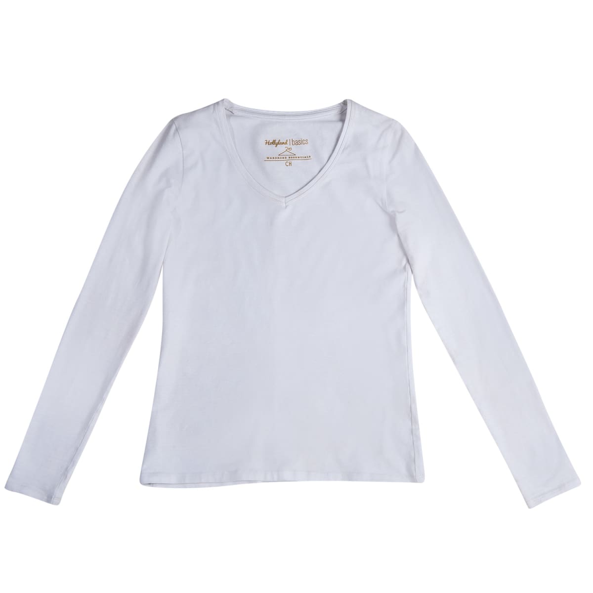 Playera Casual manga larga cuello V Holly Land color Blanco para Mujer 3130 133251